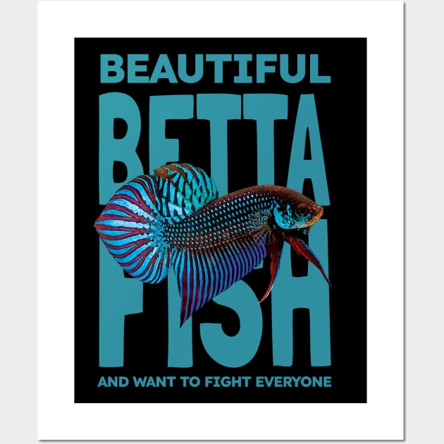 Betta Splendens Fish Wall Art by KewaleeTee